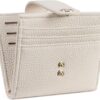 Slim Wallet Leather RFID Blocking Small Beige