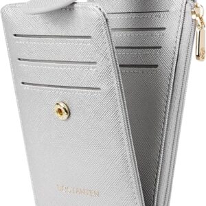 Slim Wallet Leather RFID Blocking Small Beige - Image 12