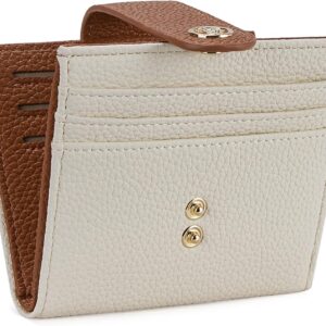 Slim Wallet Leather RFID Blocking Small Beige - Image 19