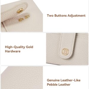 Slim Wallet Leather RFID Blocking Small Beige - Image 3