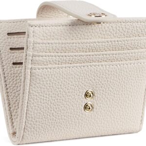 Slim Wallet Leather RFID Blocking Small Beige