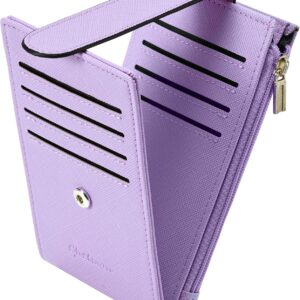 Women's Slim Card Holder Wallet Bifold Purple - Image 11