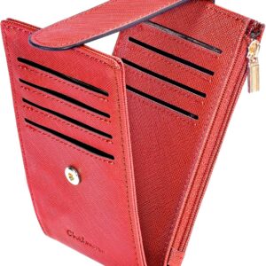 Women's Slim Card Holder Wallet Bifold Purple - Image 12