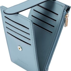 Women's Slim Card Holder Wallet Bifold Purple - Image 17