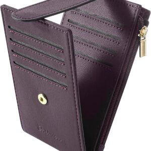 Women's Slim Card Holder Wallet Bifold Purple - Image 22