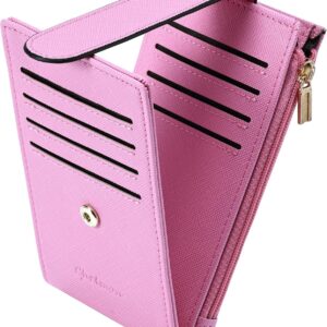 Women's Slim Card Holder Wallet Bifold Purple - Image 25