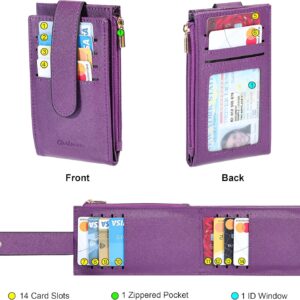 Women's Slim Card Holder Wallet Bifold Purple - Image 4