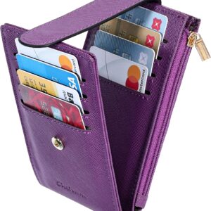 Women's Slim Card Holder Wallet Bifold Purple - Image 6